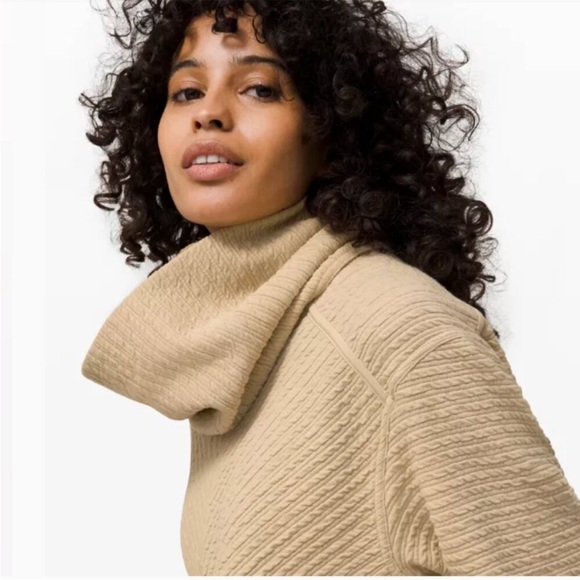 NEW Lululemon On Repeat oversized sweatshirt dress beige removable cowl neck 6 - Picture 5 of 6